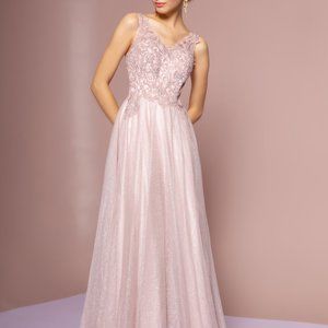 V-Neck Sleeveless Long Prom Dress GSGL2692